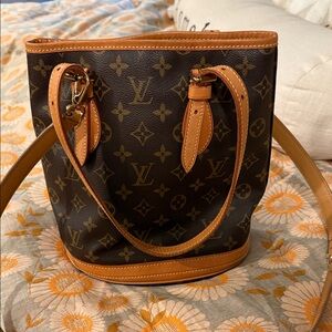 Louis Vuitton Monogram Tan and Brown Shoulder Bag